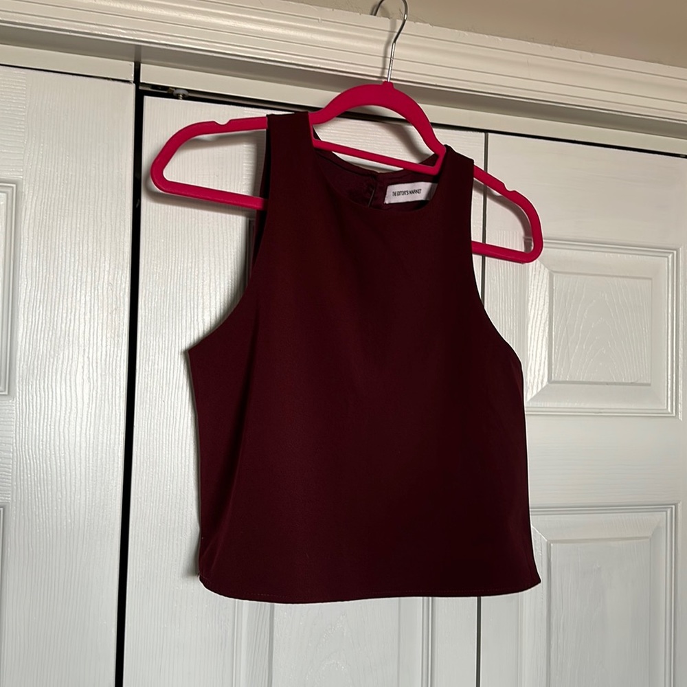 Burgundy Crop Top